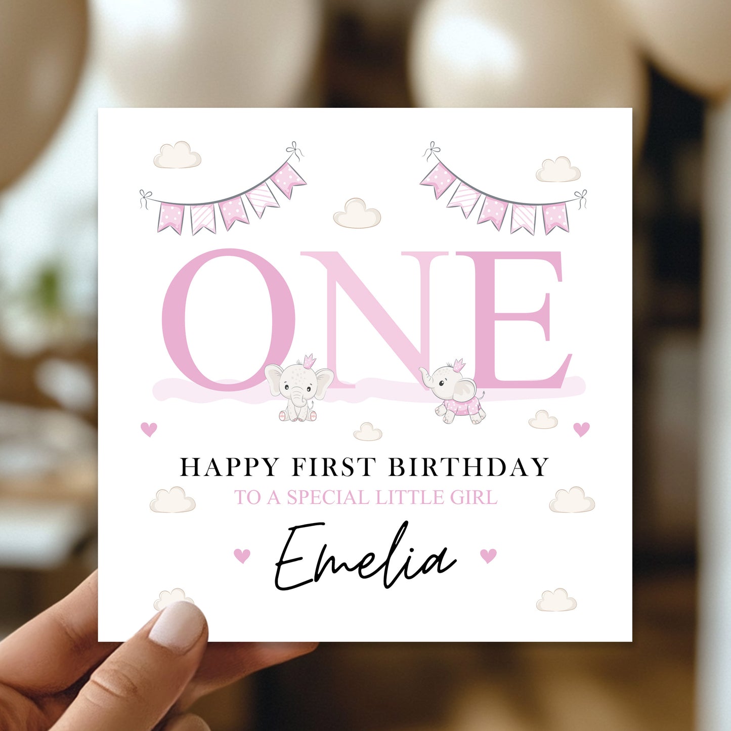 Personalised First Birthday Card For Special Little Girl