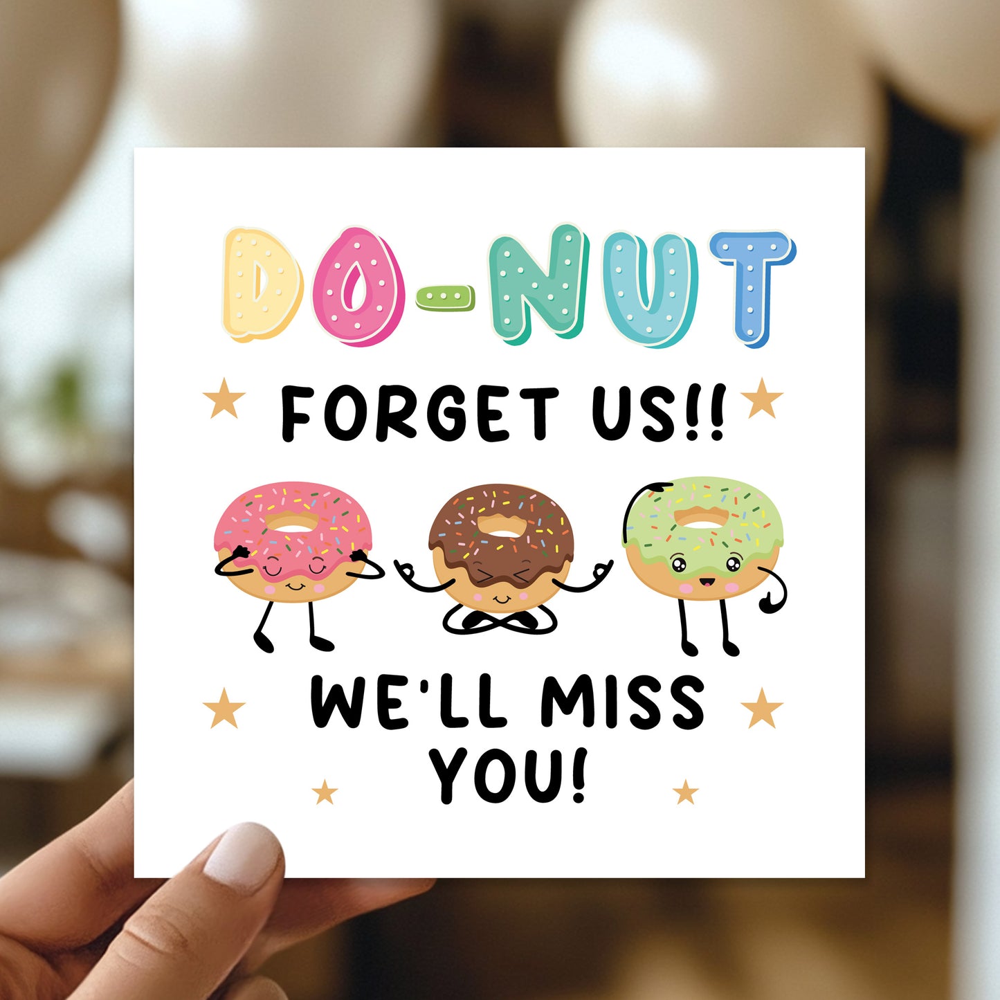 DONUT FORGET US WE WILL MISS YOU Card For Colleague Leaving Job