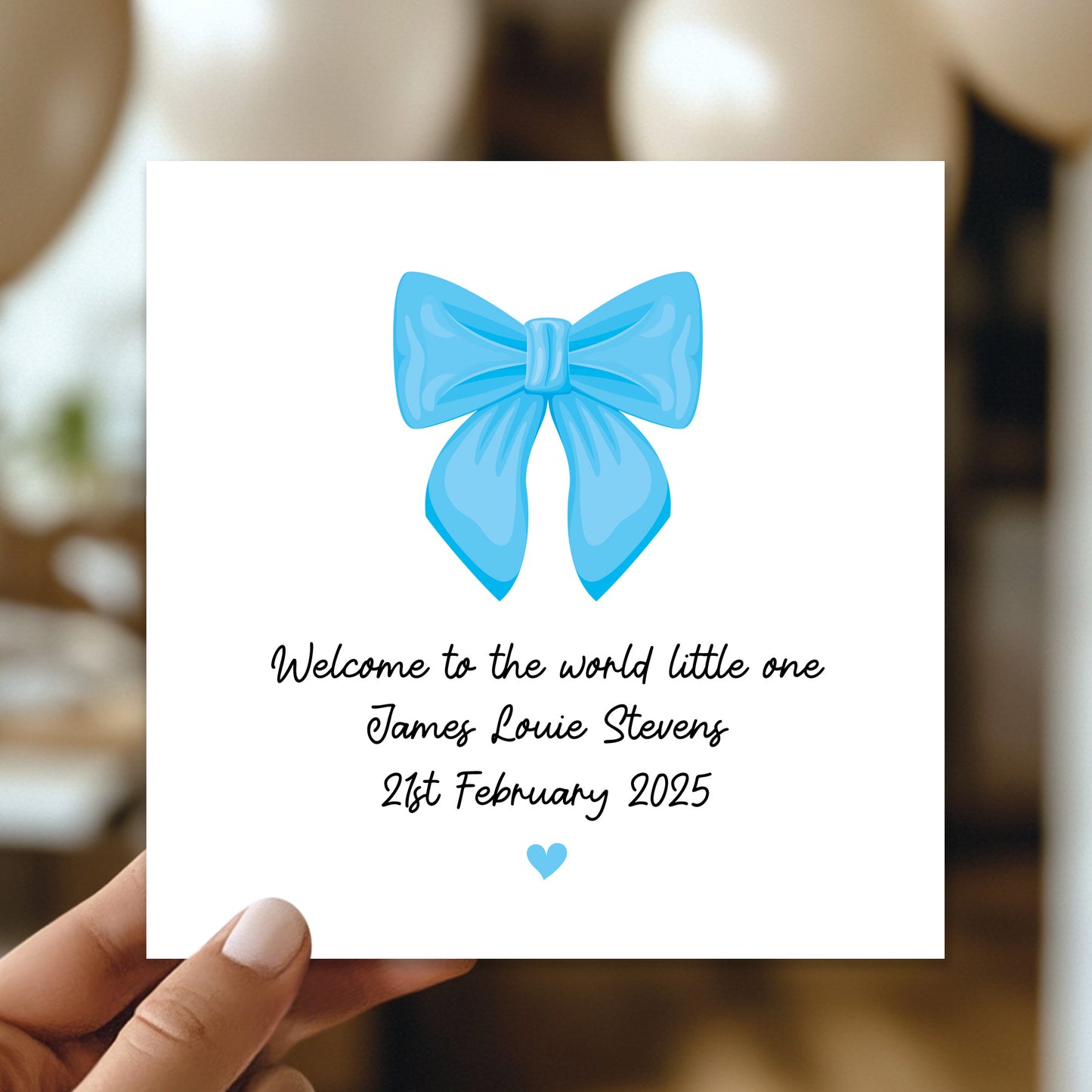 Welcome To The World Little One Baby Boy Card Personalised
