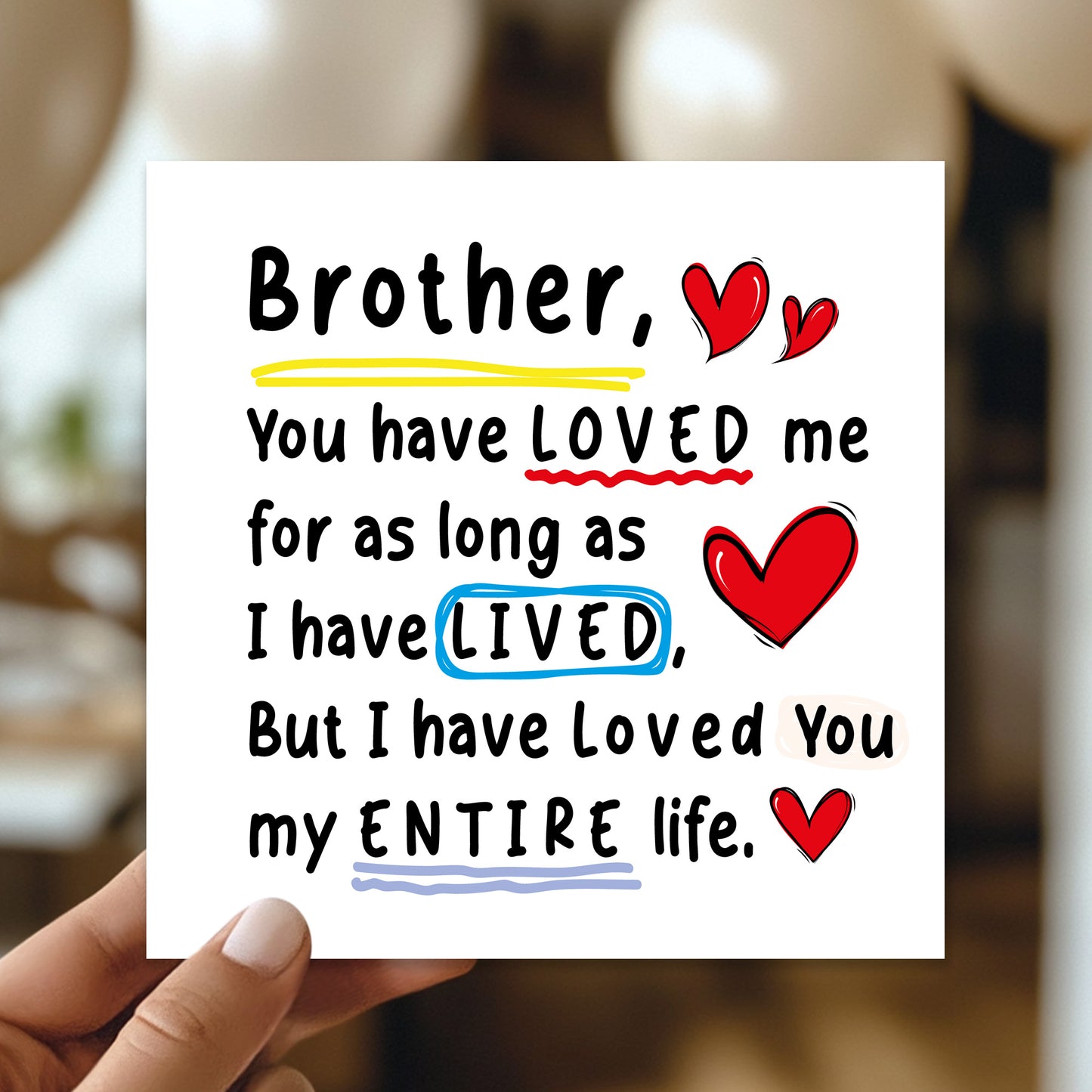 Birthday Card For Brother With Kraft Envelope Thank You Card