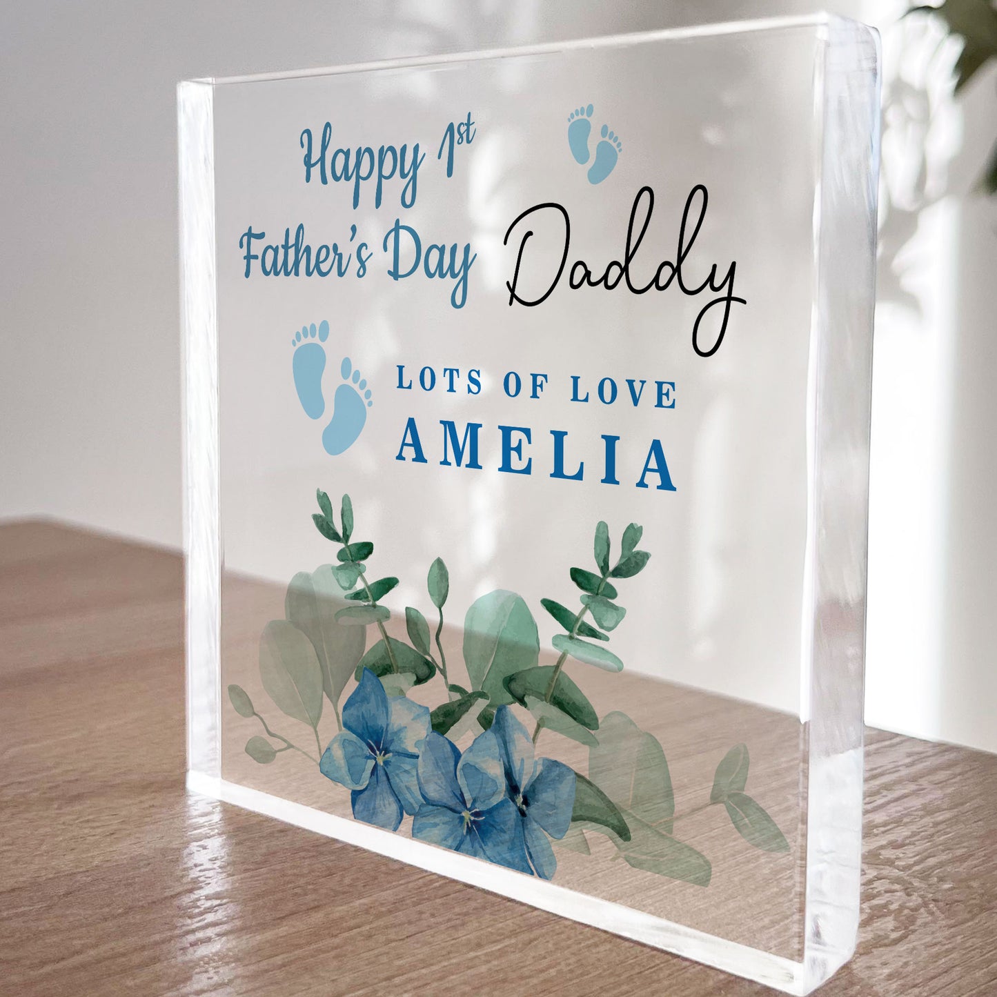 Happy 1st Fathers Day Gift For Daddy Personalised Block