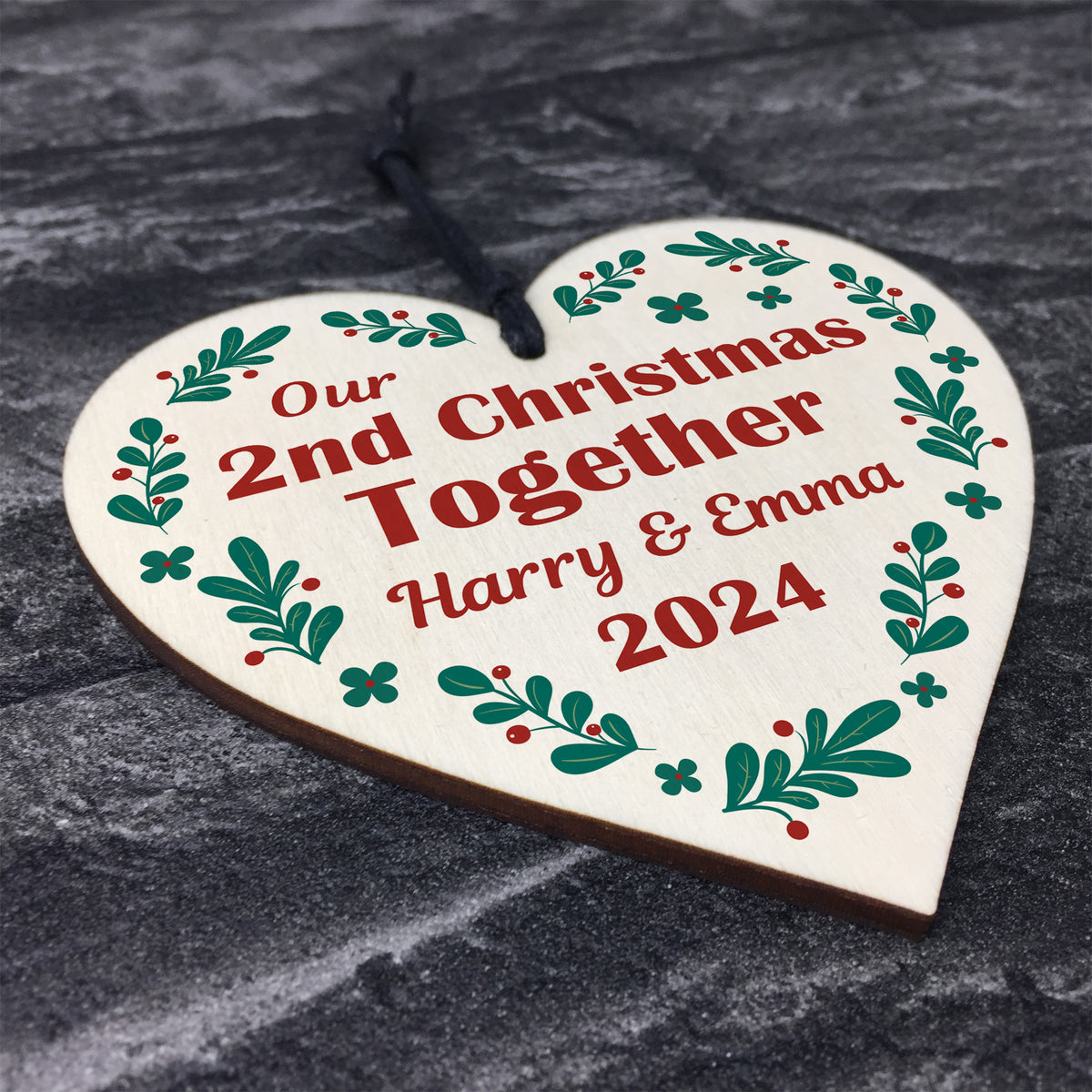 Our 2nd Christmas Together Bauble Personalised Couple Decoration