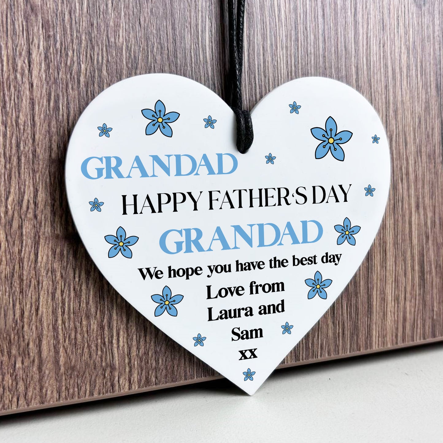 Gift For Grandad For Fathers Day Heart Plaque Personalised