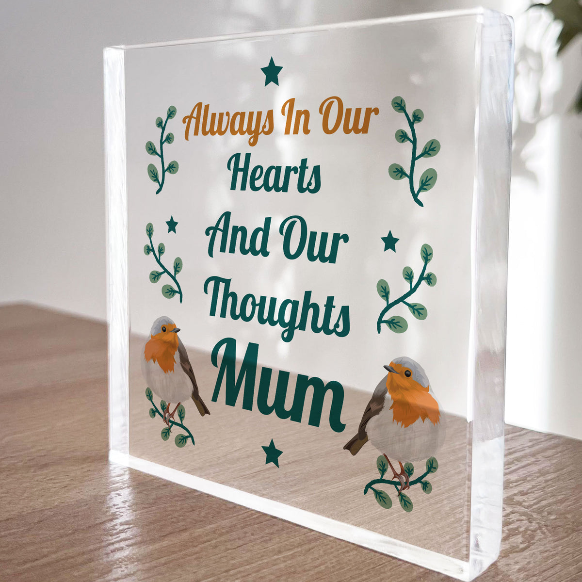 Memorial Plaque For Mum Robin Redbreast In Memory Plaque For Mum