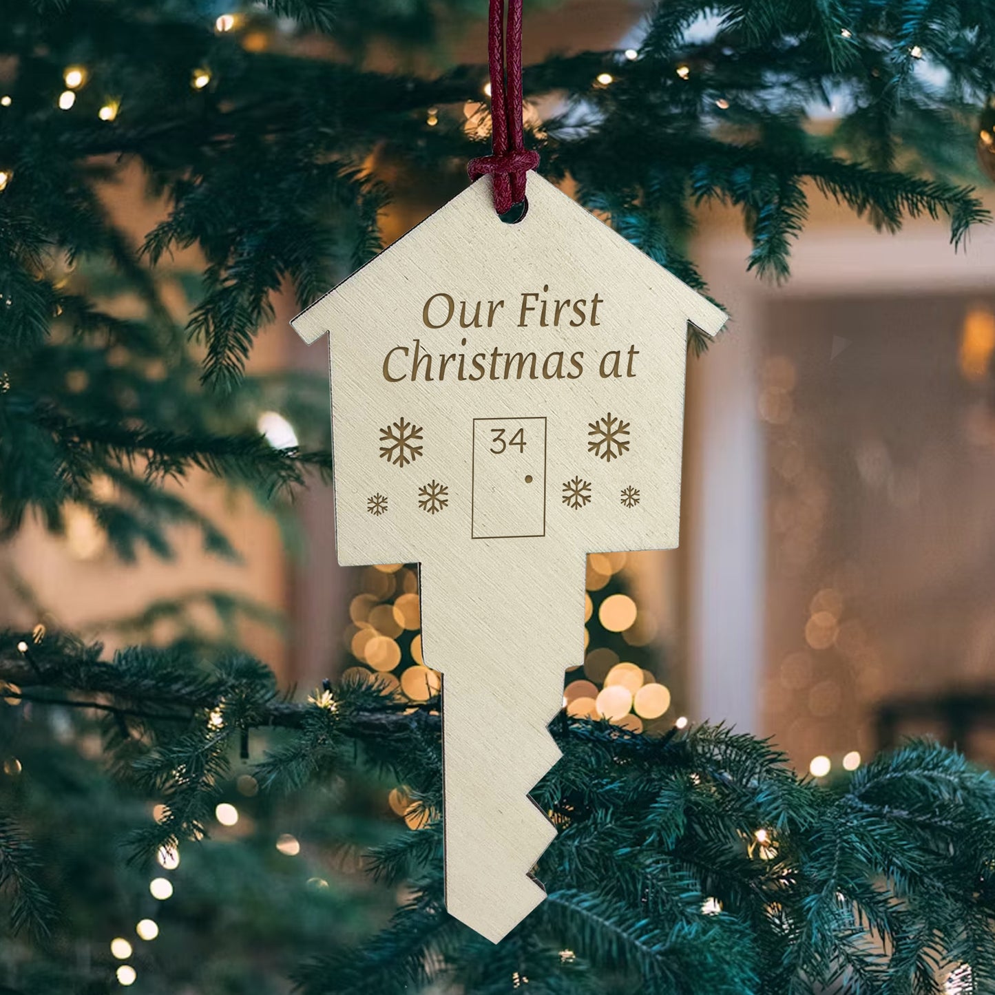 Personalised First Christmas New Home Engraved Bauble Tree Decor