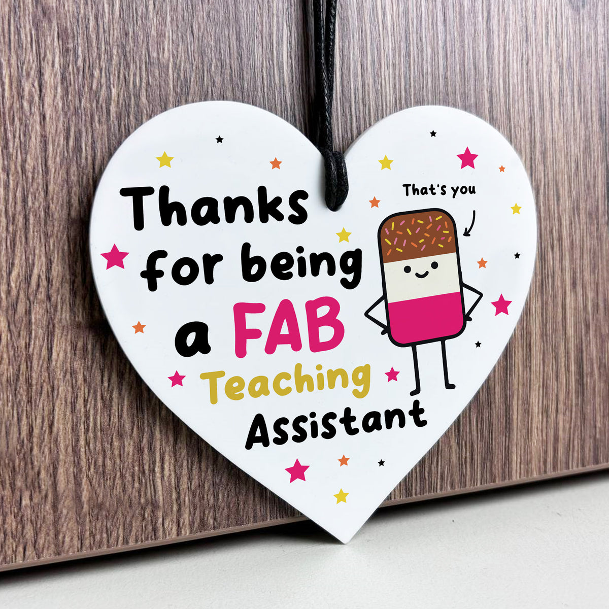 Teaching Assistant Gift Hanging Heart Thank You Gift FAB TA