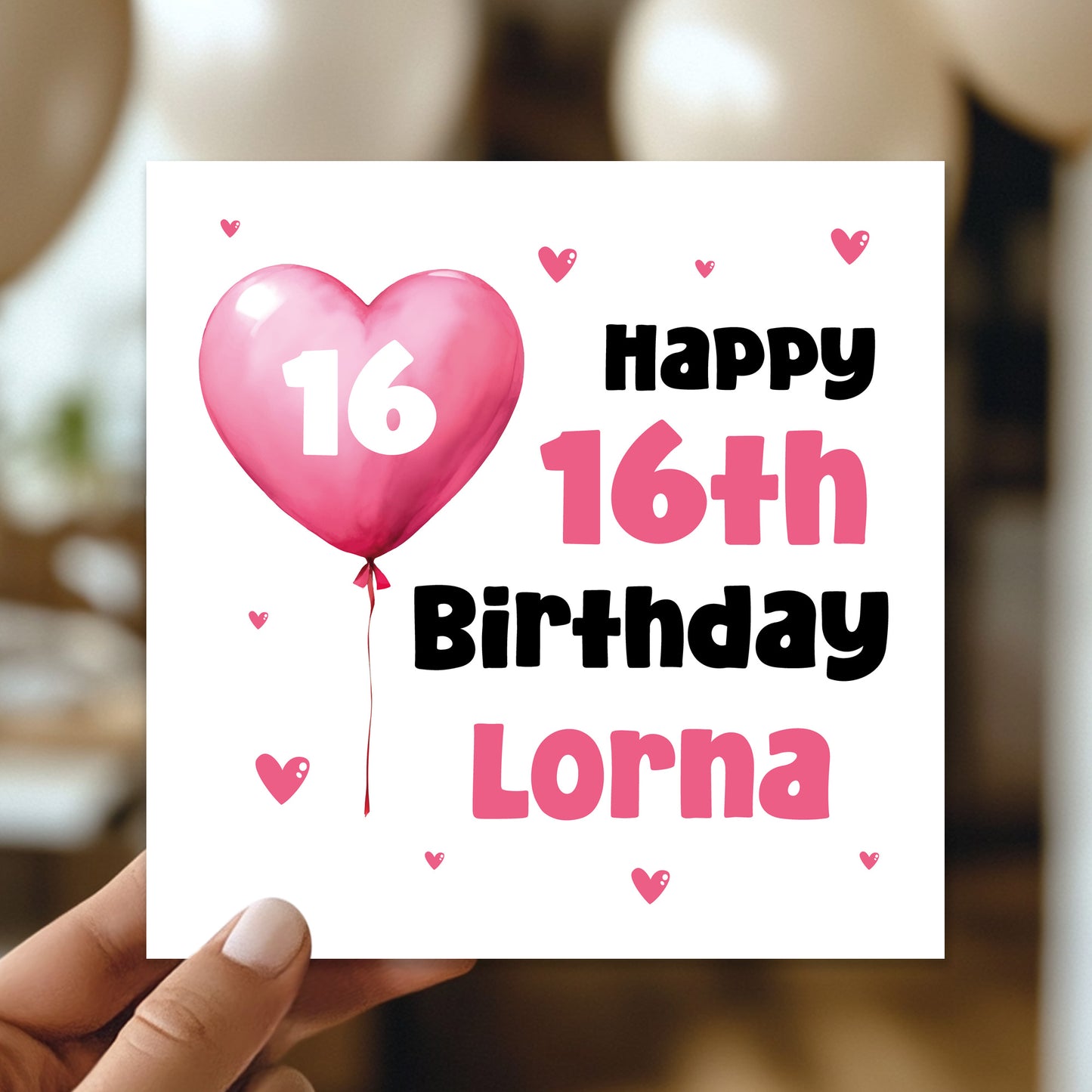 16th Birthday Card For Girls Personalised 16th Birthday Card