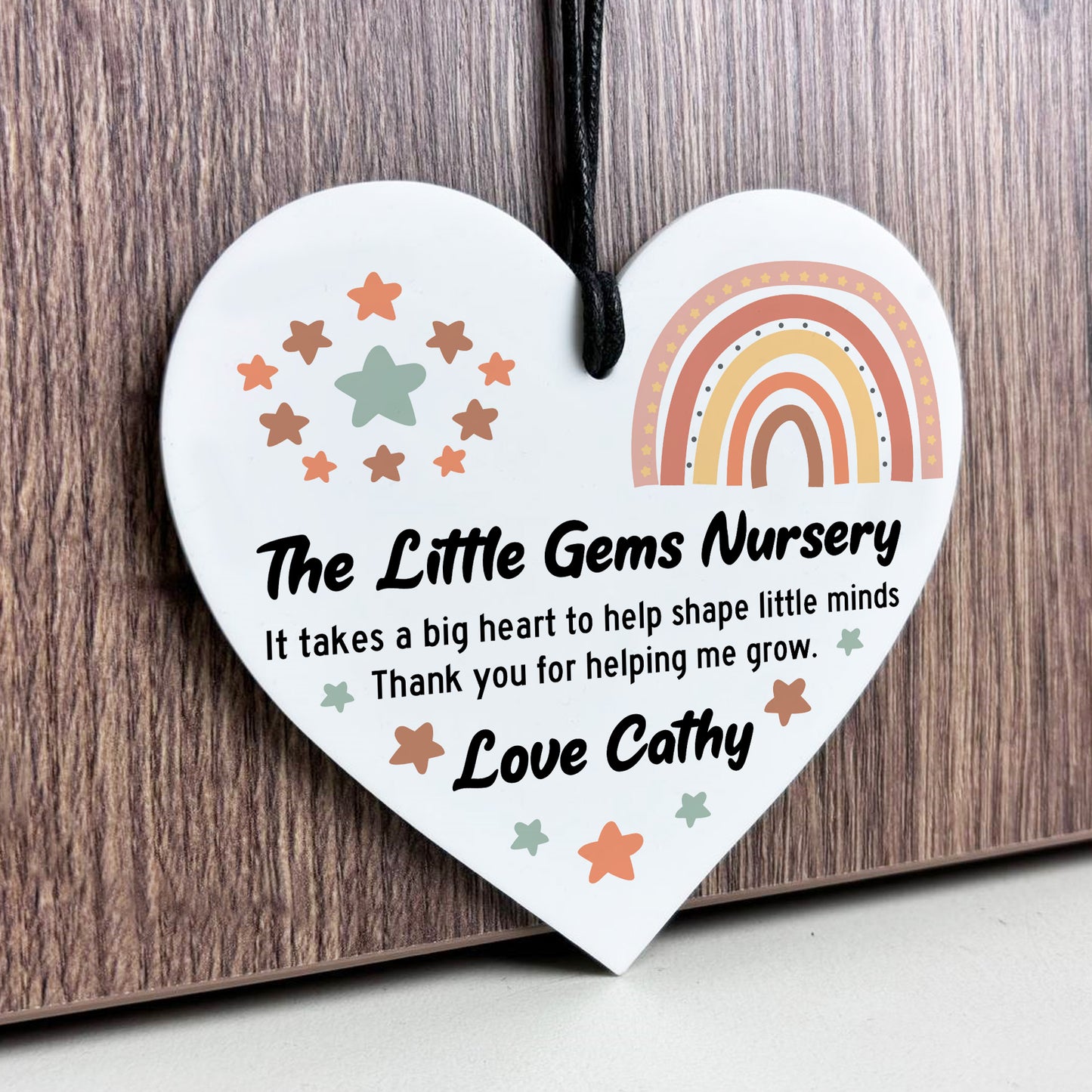 Gift For Teacher Heart Acrylic Plaque Personalised Thank You