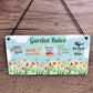 Garden Sign For Outside Hanging Plaque Novelty Garden Rules Sign