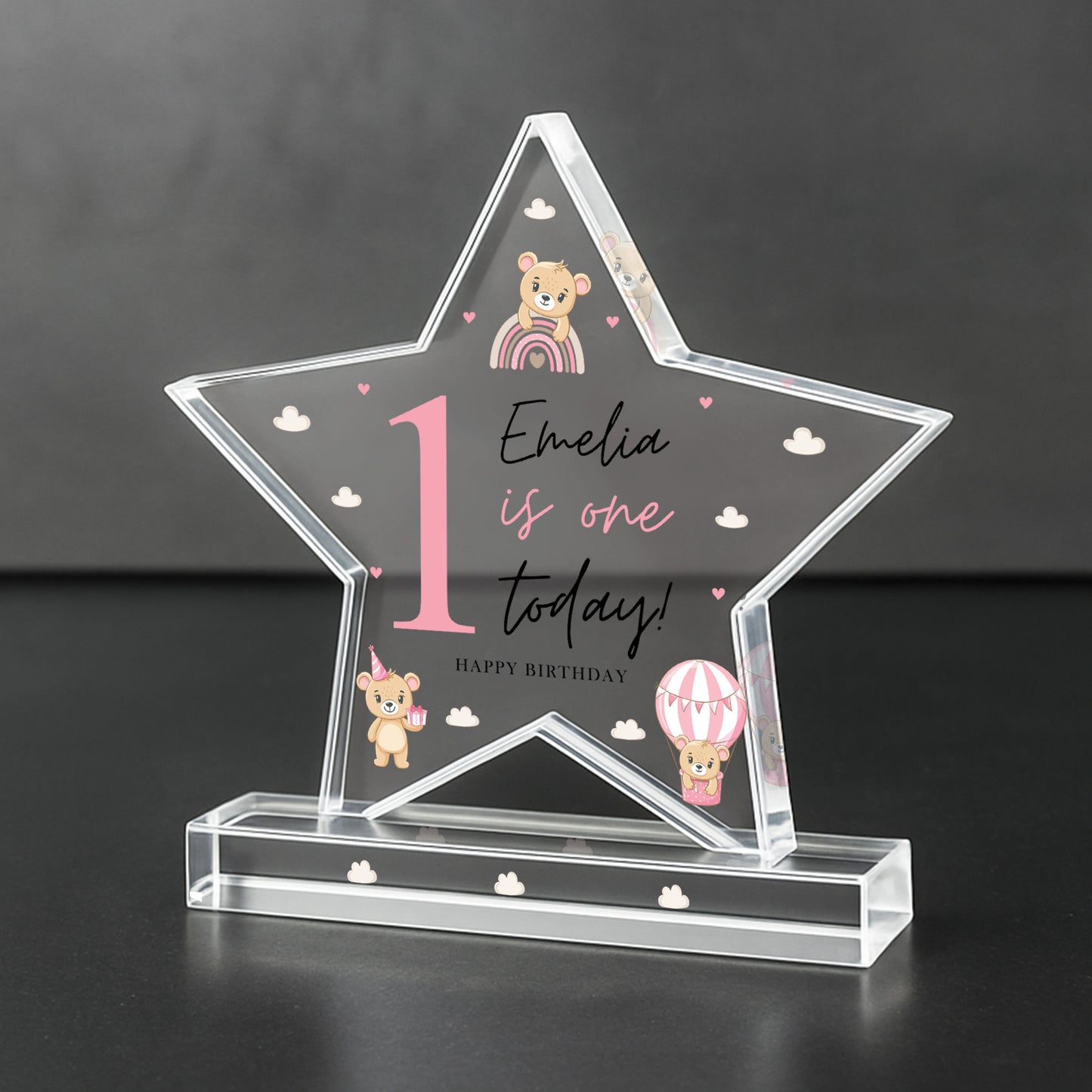 Personalised 1st Birthday Gift For Baby Girl ONE TODAY Star