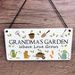 Grandmas Garden Sign For Outside Hanging Shed Plaque Yard