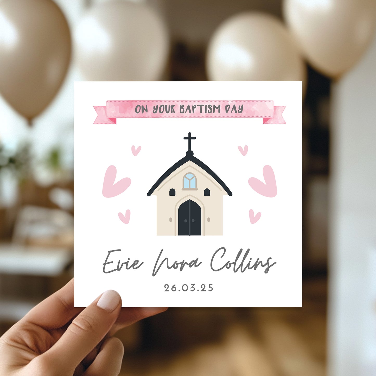Personalised Baptism Card On Your Baptism Day Card For Daughter