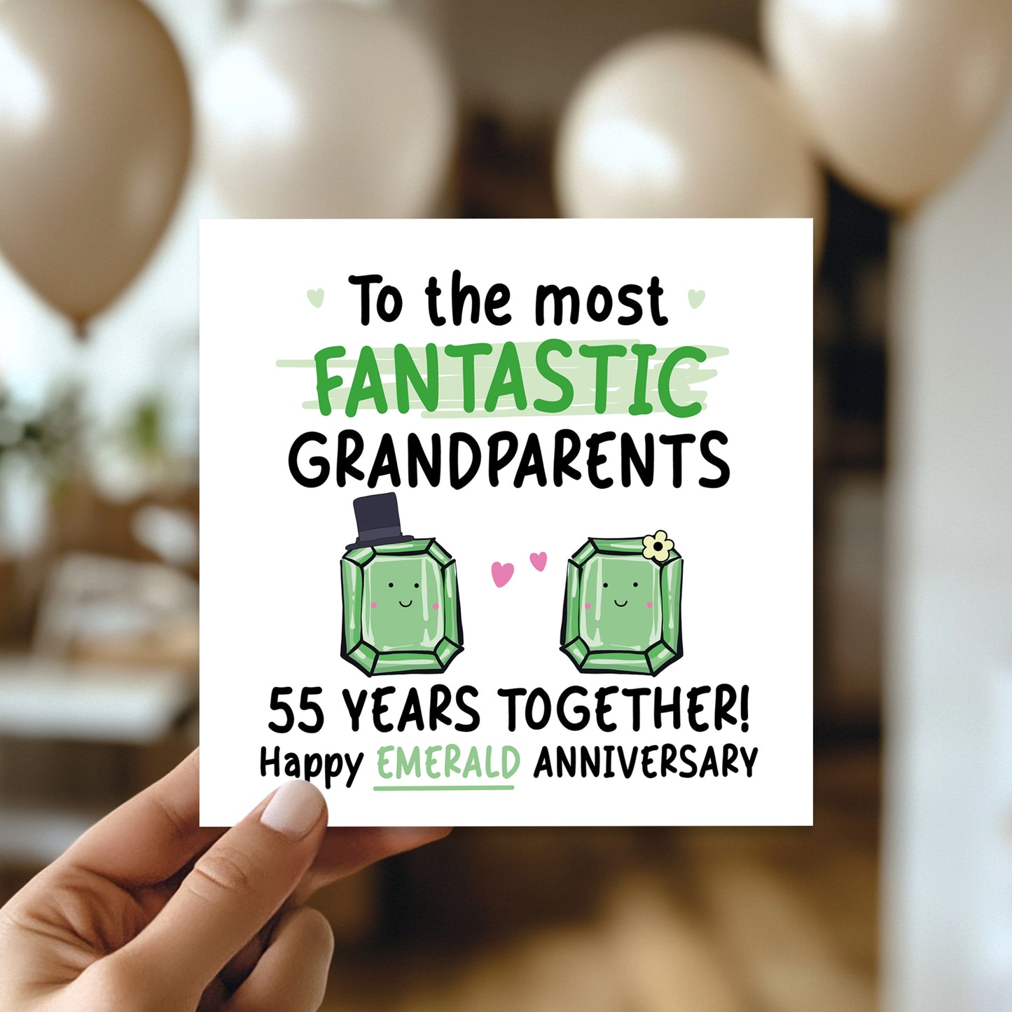 Emerald Anniversary Card for Grandparents 55th Anniversary Card