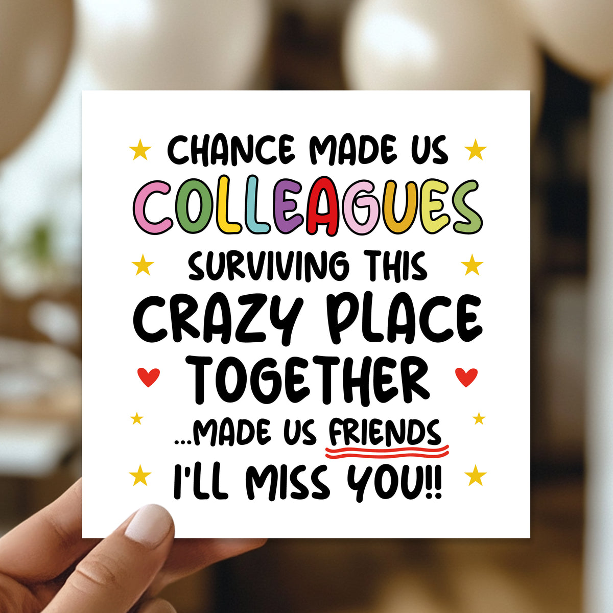 Chance Made Us Colleagues Card Funny Card For Colleague Leaving