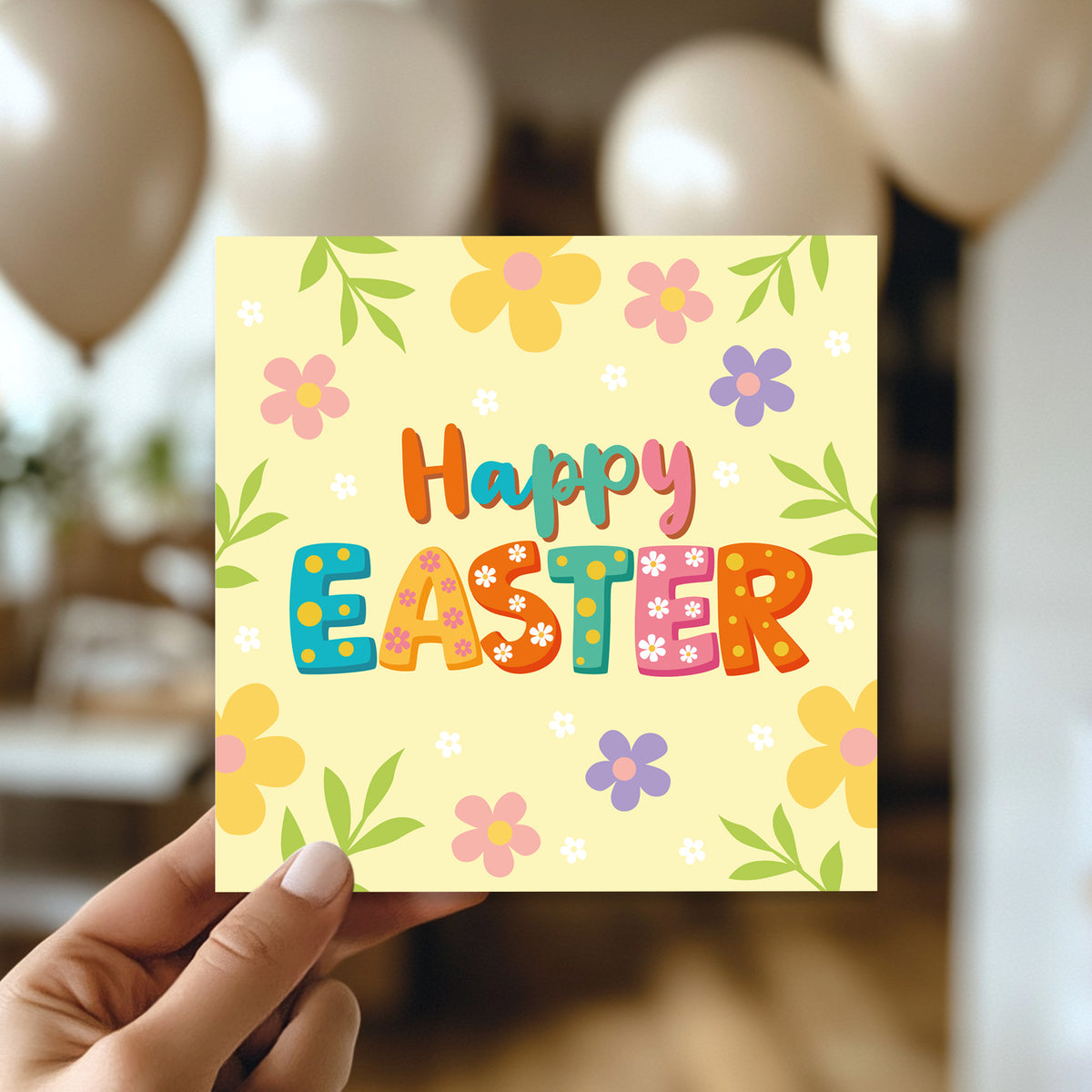 Pastel Easter Card Happy Easter Card Easter Wishes Card