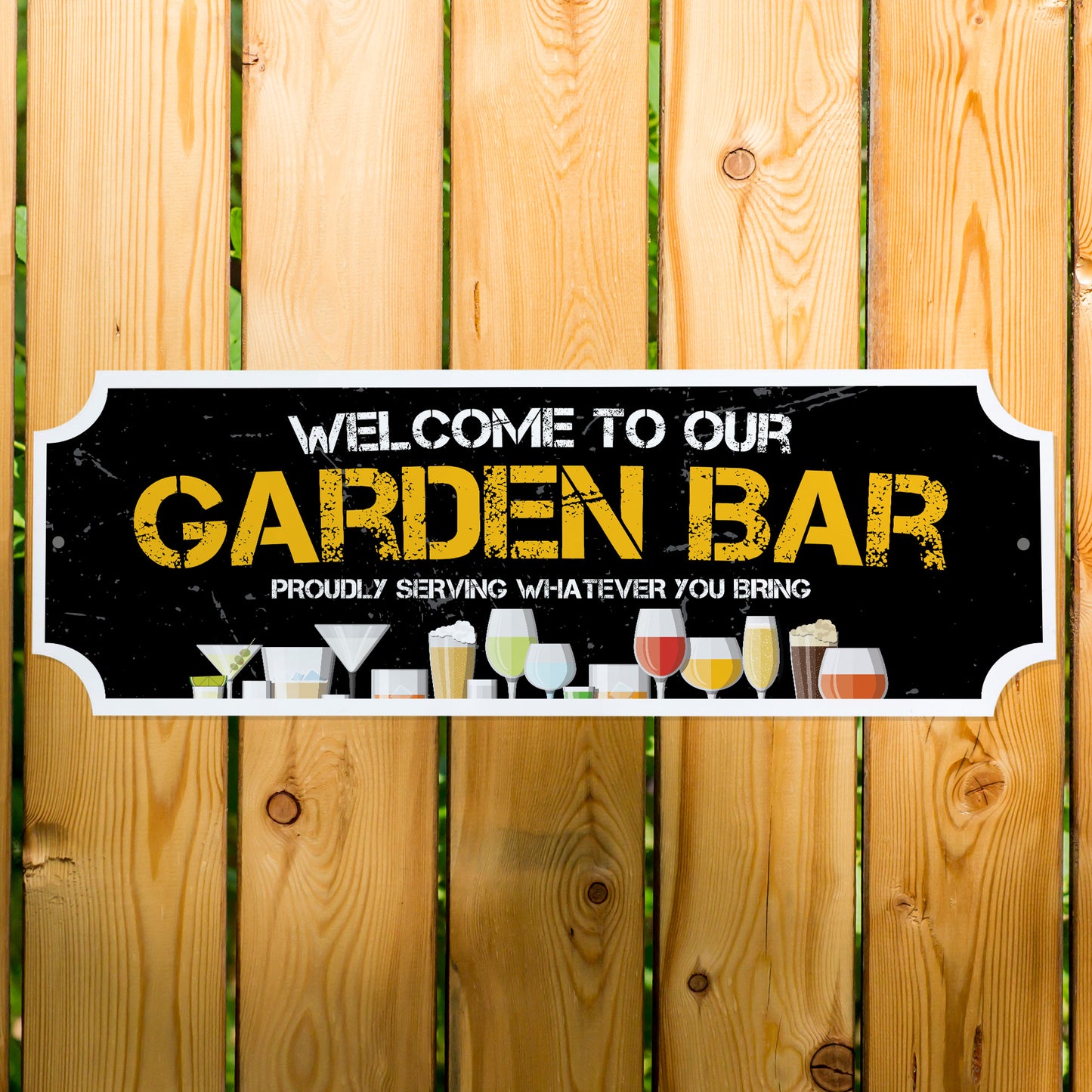 Welcome To Our Garden Bar Sign For Home Bar Man Cave Garage
