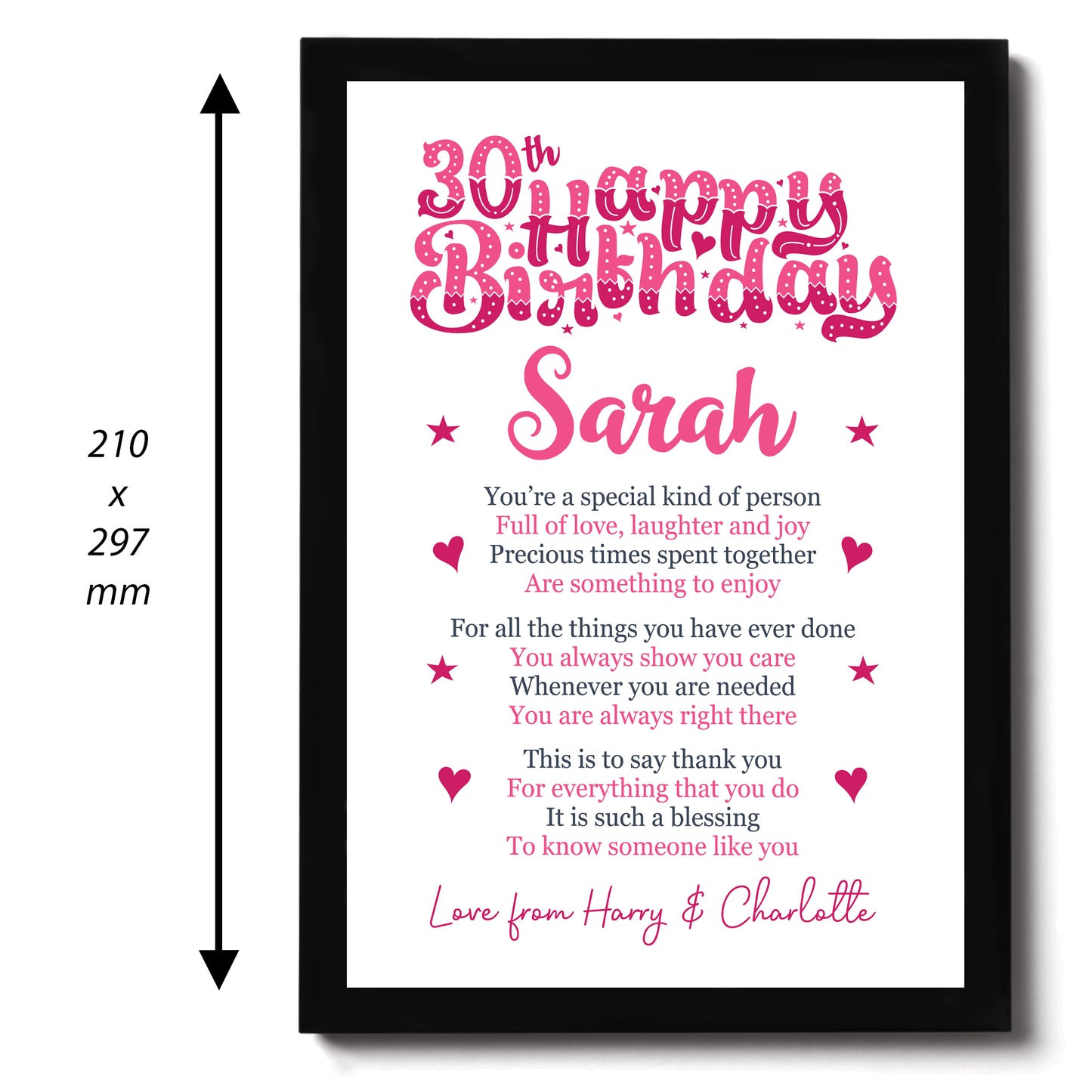PERSONALISED 30th Birthday Gifts For Her Gift For Daughter