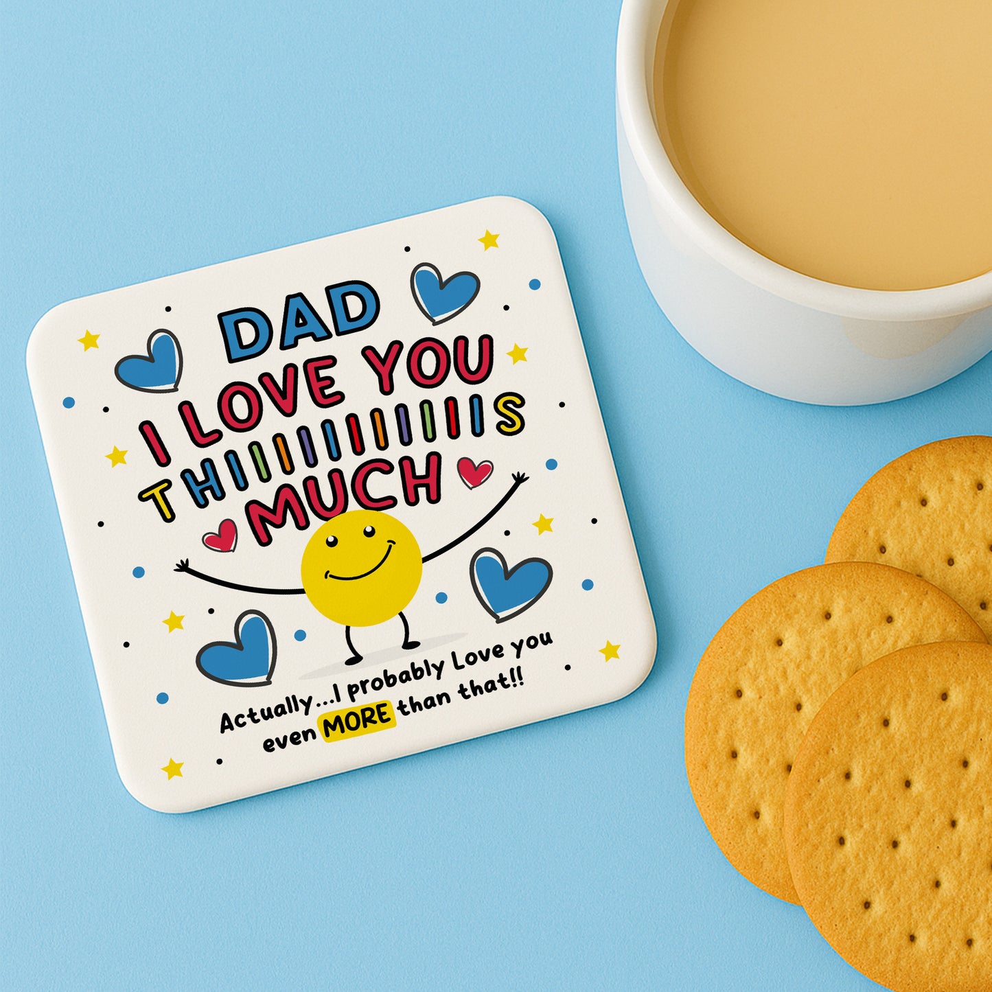 Dad Coaster I Love You This Much Dad Gift For Birthday Christmas