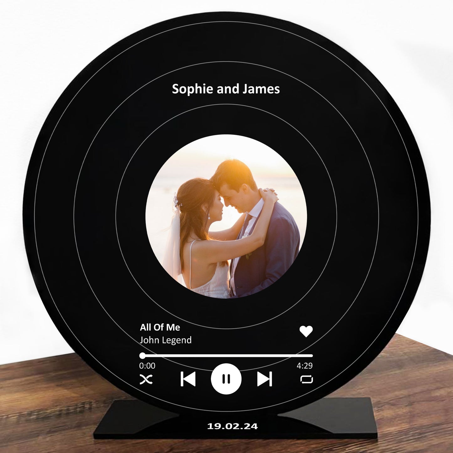 Personalised Record Vinyl Inspired Song Plaque Wedding Song Gift