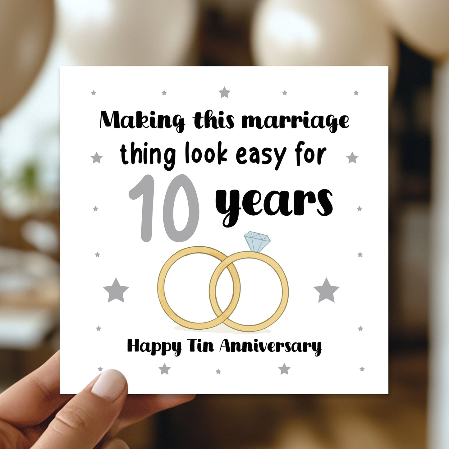 10th Wedding Anniversary Card For Husband Wife Couple