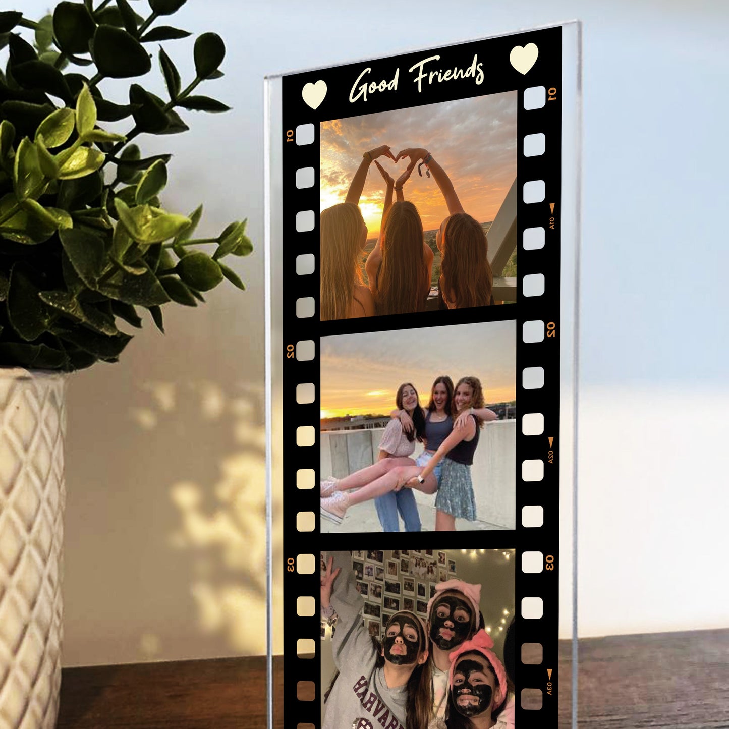 Gift For Best Friend Personalised Photo Collage Retro Film Strip