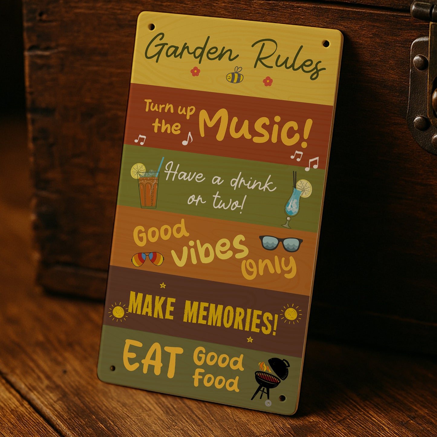 Garden Sign For Outside Funny Garden Rules Sign 22x12cm Acrylic