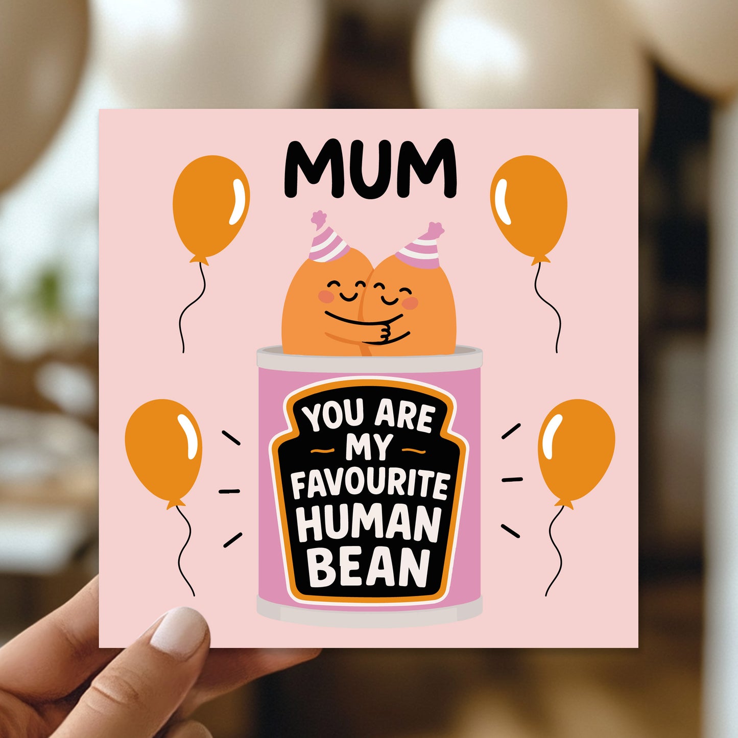 Card For Mum My Favourite Human Bean Mum Card From Daughter Son