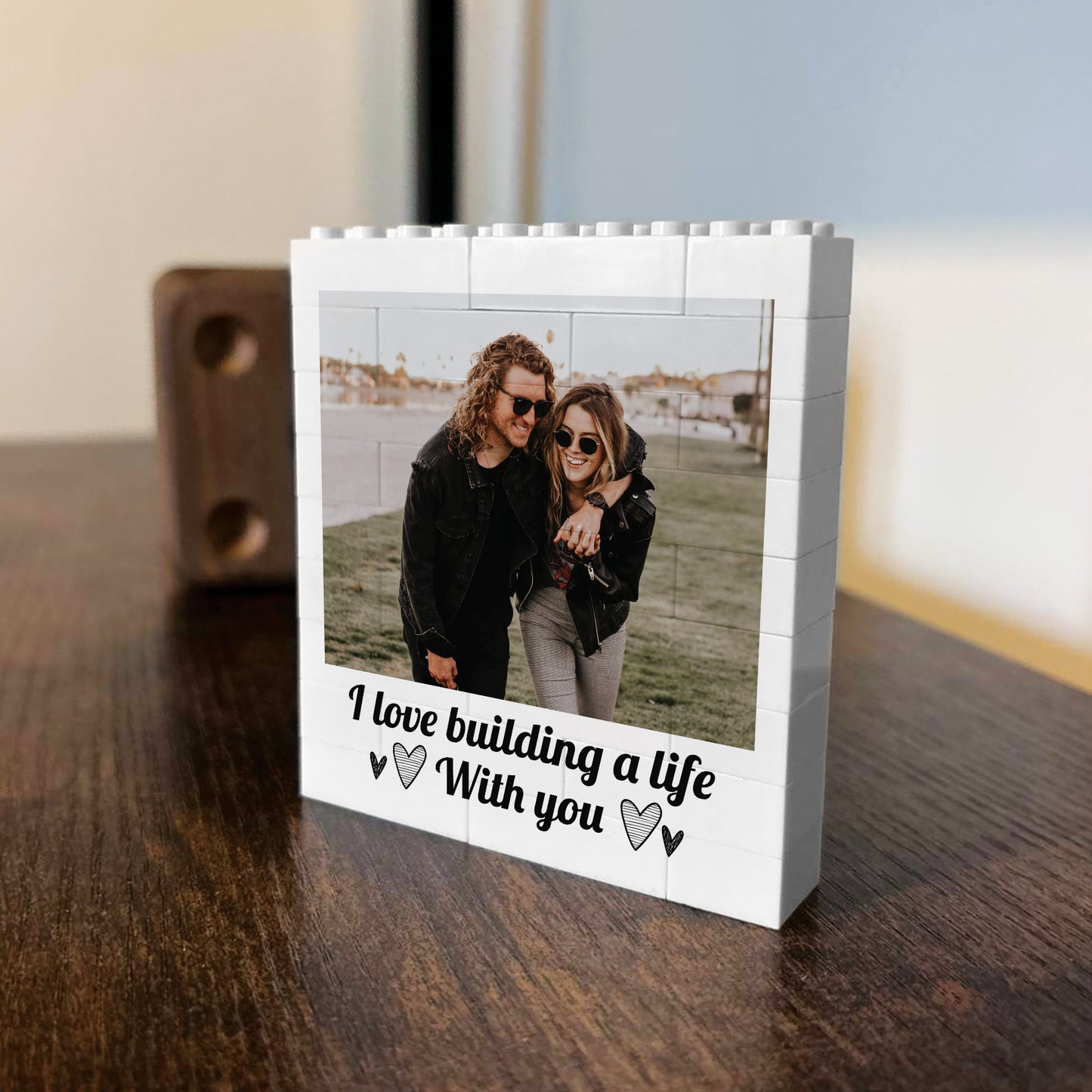 Personalised Photo Bricks Couple Plaque Gift For Anniversary