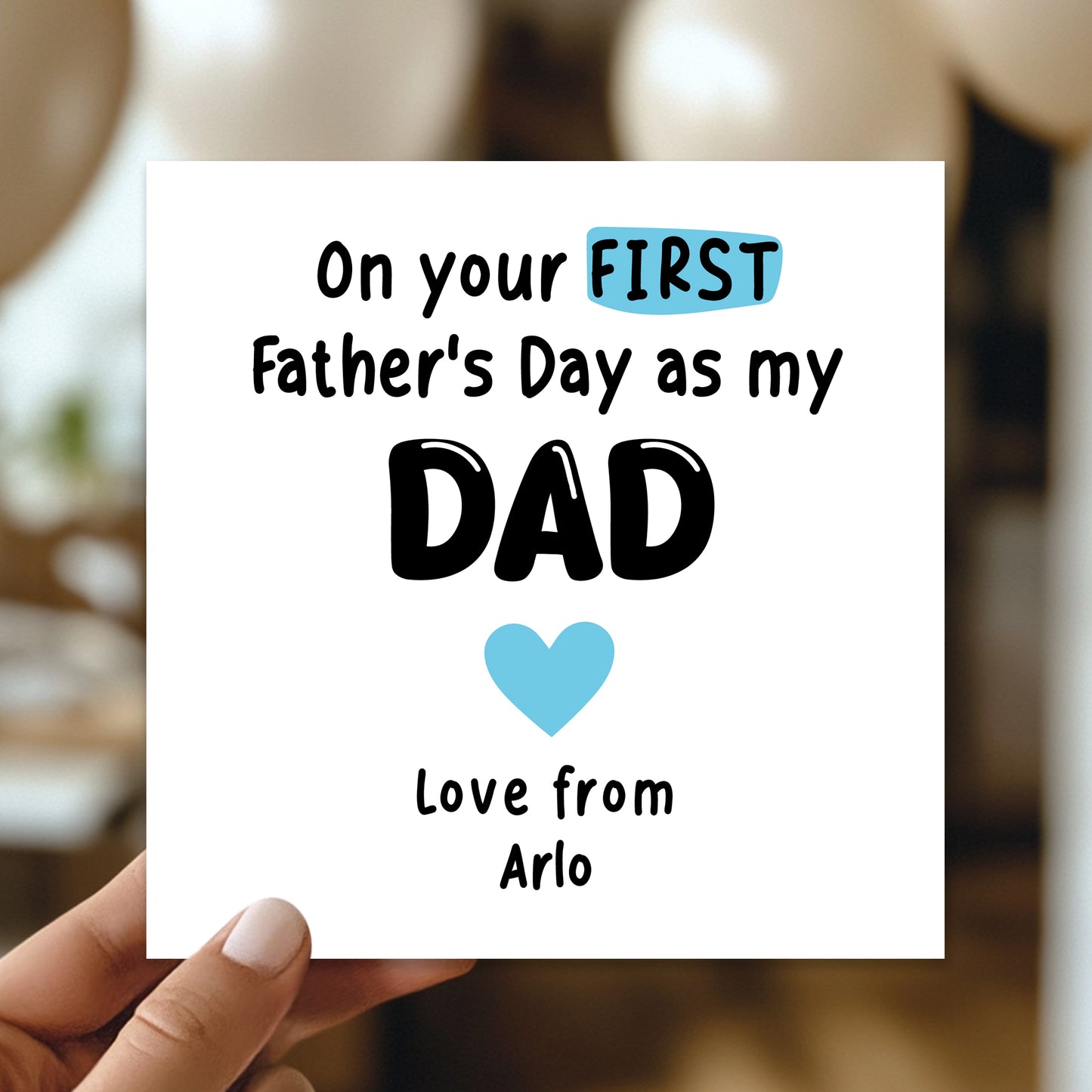 First Fathers Day Card For Dad Daddy Personalised Dad Card