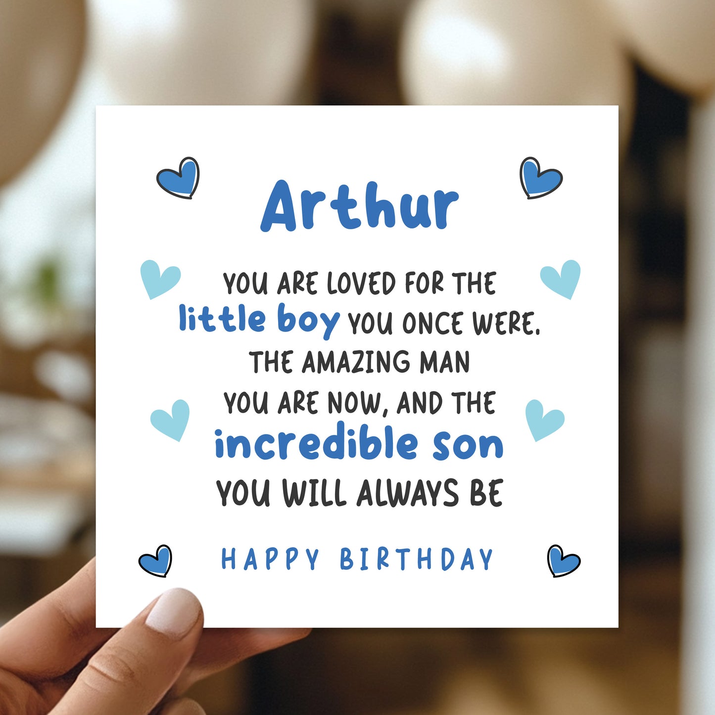 Son Birthday Card Personalised With Any Name Incredible Son Card