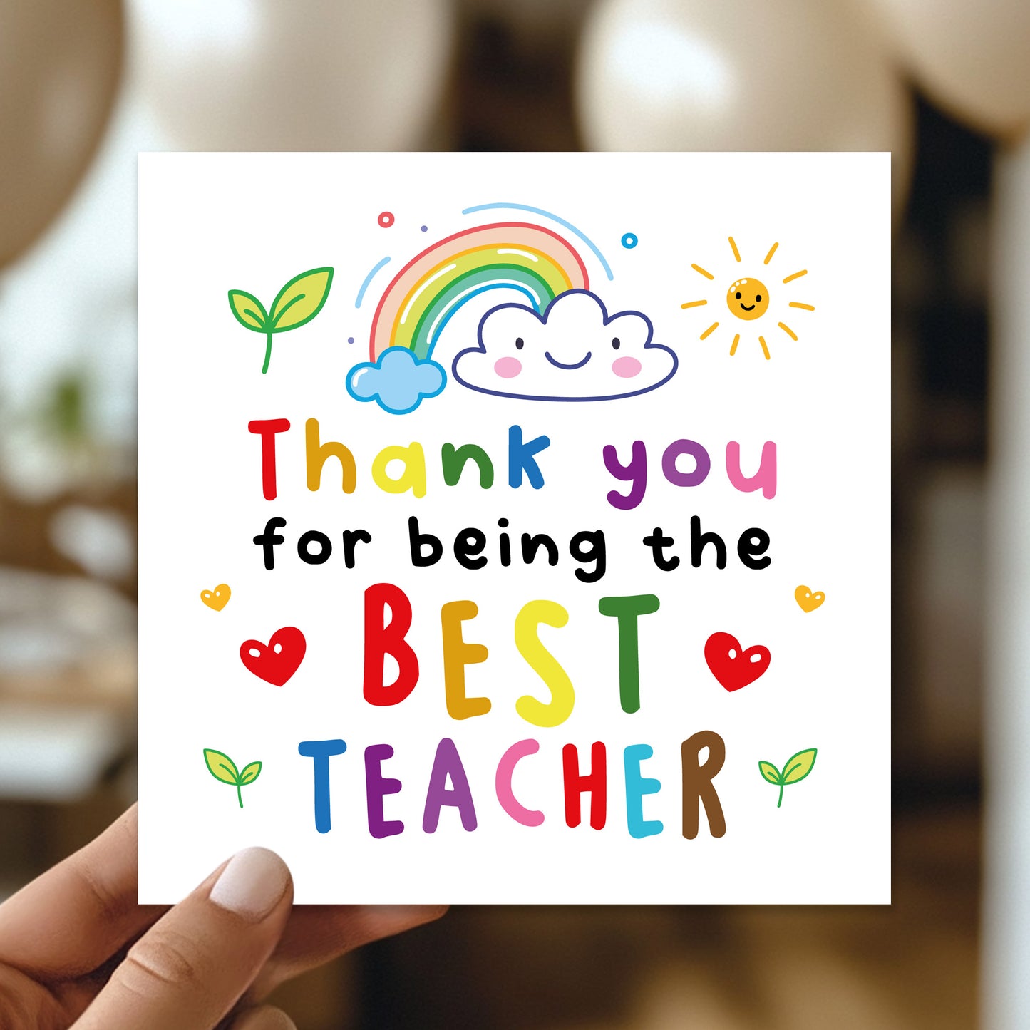 Teacher Card For Best Teacher Thank You Cards for Teacher Card