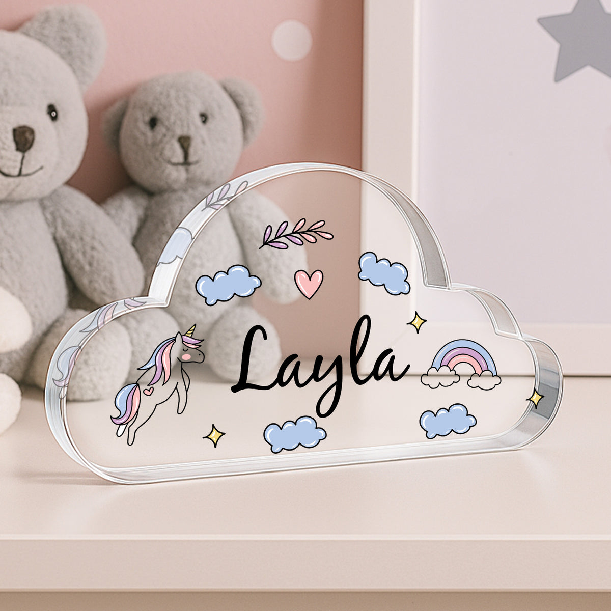 Personalised Unicorn Nursery Decor Acrylic Plaque For Daughter