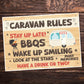 CARAVAN RULES SIGN For Caravan Door Plaque Caravan Sign For Home