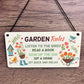 Garden Sign For Outside Hanging Robin Garden Rules Sign