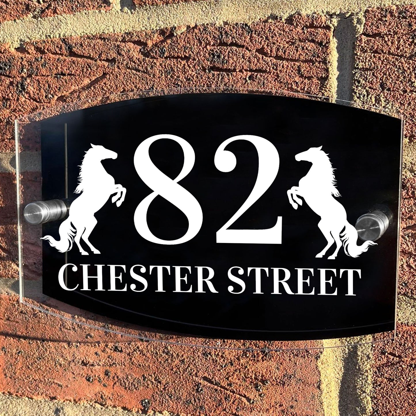 Personalised House Sign Plaque Door Number 1 - 999 Horse Theme
