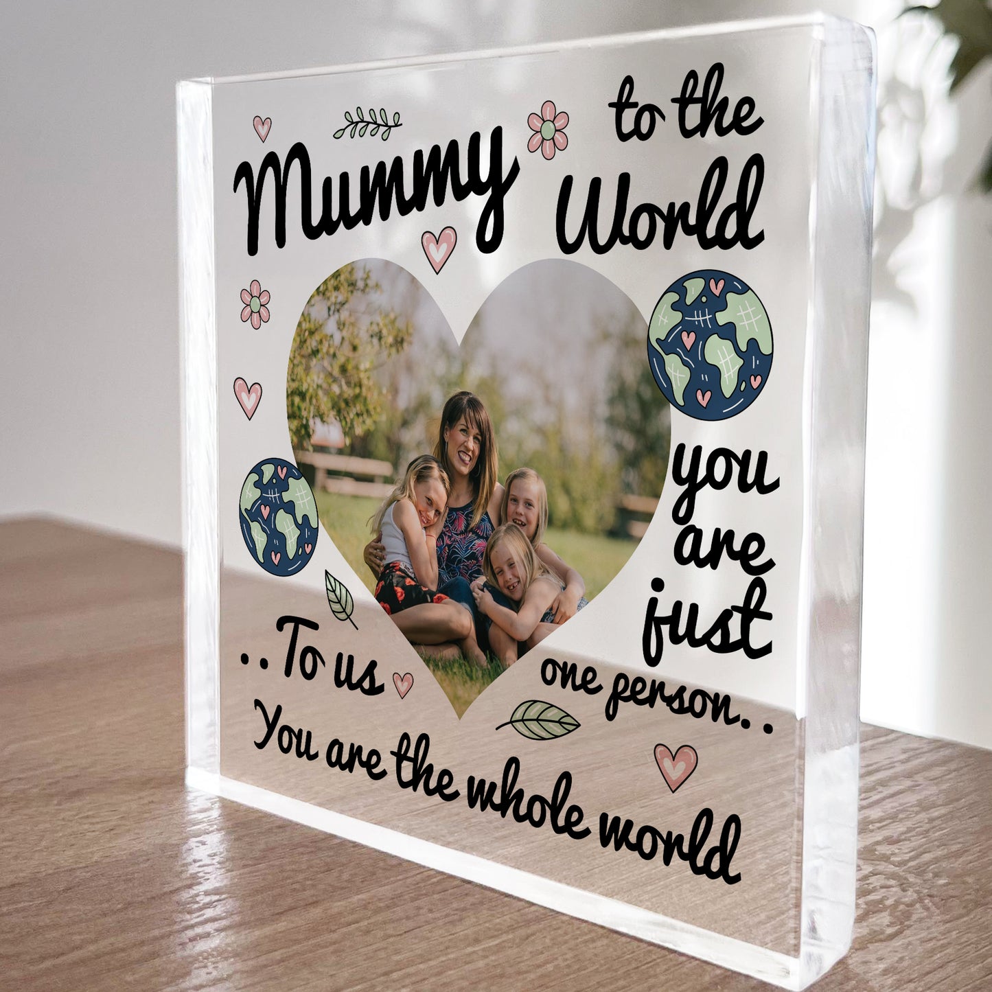 Personalised Mummy Gift Photo Plaque You Are The Whole World