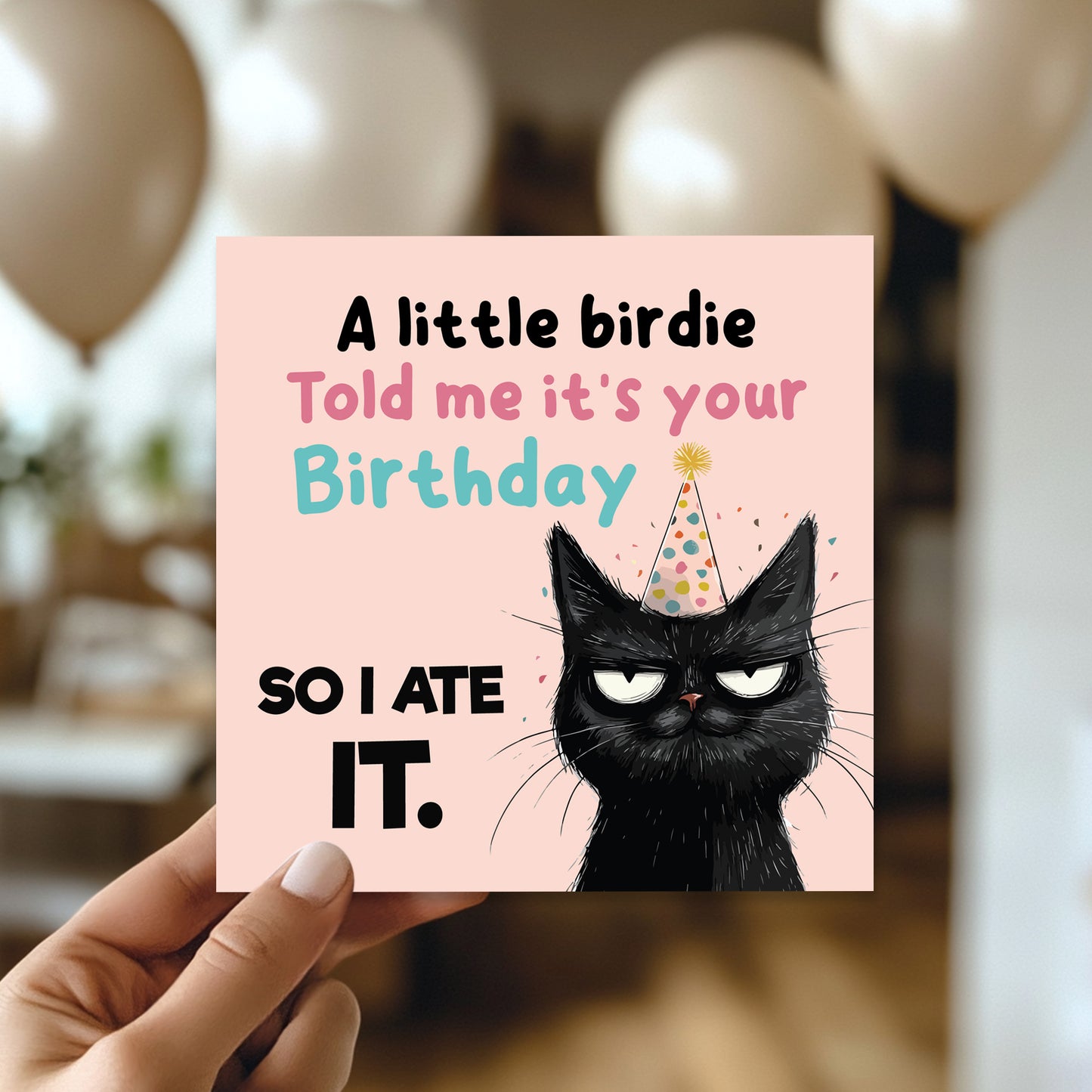 Funny Birthday Card Happy Birthday for Friends Funny Cat Card