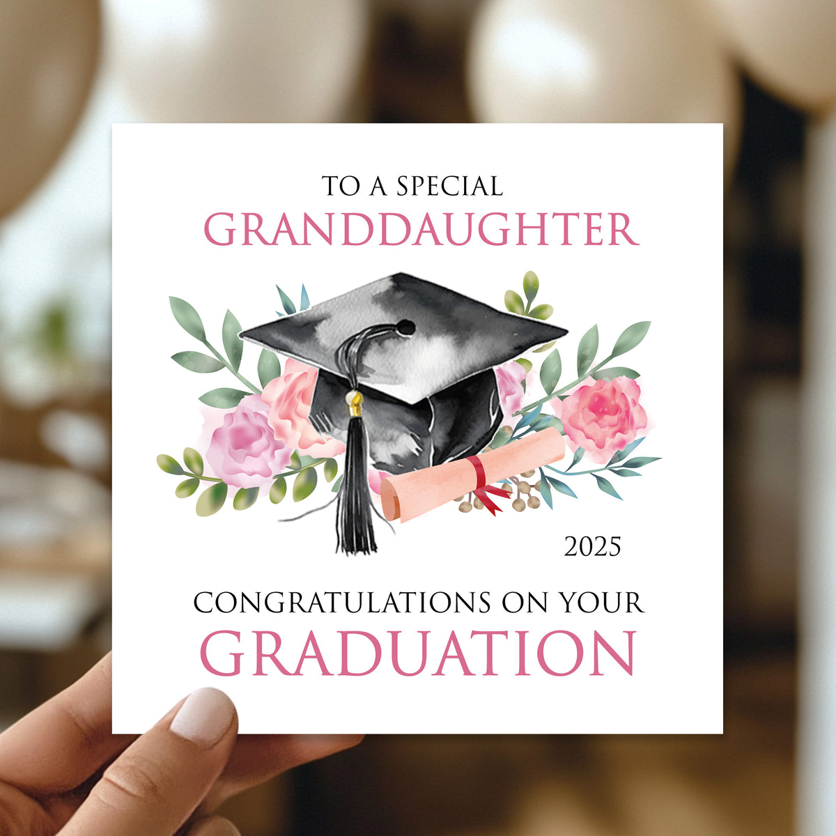Personalised Graduation Card For Granddaughter Kraft Envelope