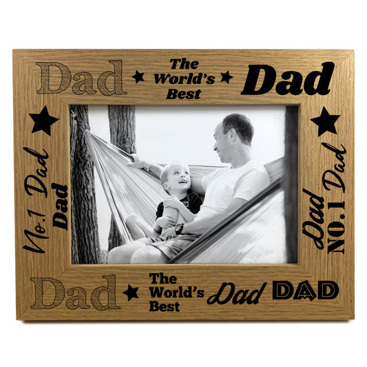 DAD PHOTO FRAME Wood Fathers Day Birthday Gifts For Dad