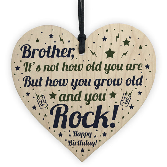 BROTHER Birthday Card Gift Wood Heart Funny Brother Gift For Men