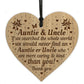 Auntie Gifts Uncle Gifts For Birthday Christmas Engraved Heart