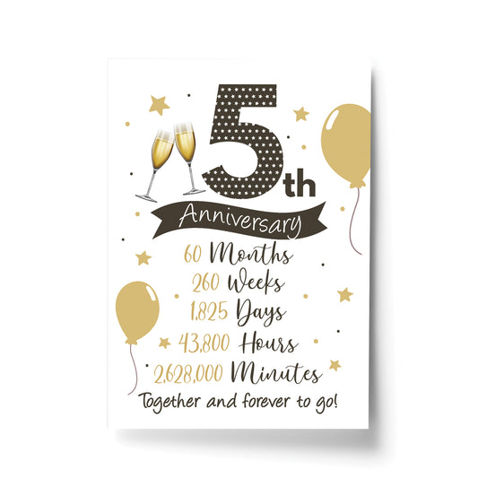 5th Wedding Anniversary Gift Print Mr & Mrs Anniversary Gifts