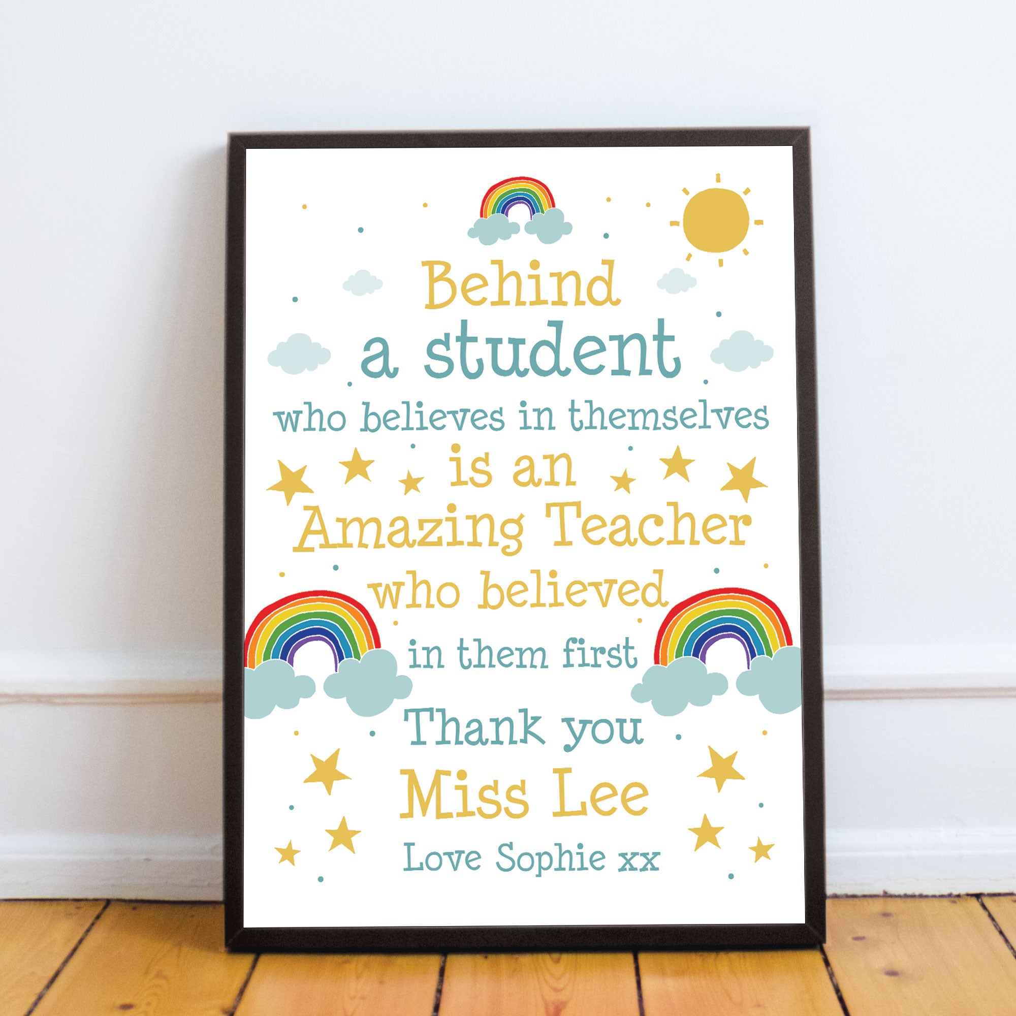 Personalised Teacher Print School Nursery PreSchool Leaving Gift – Red ...