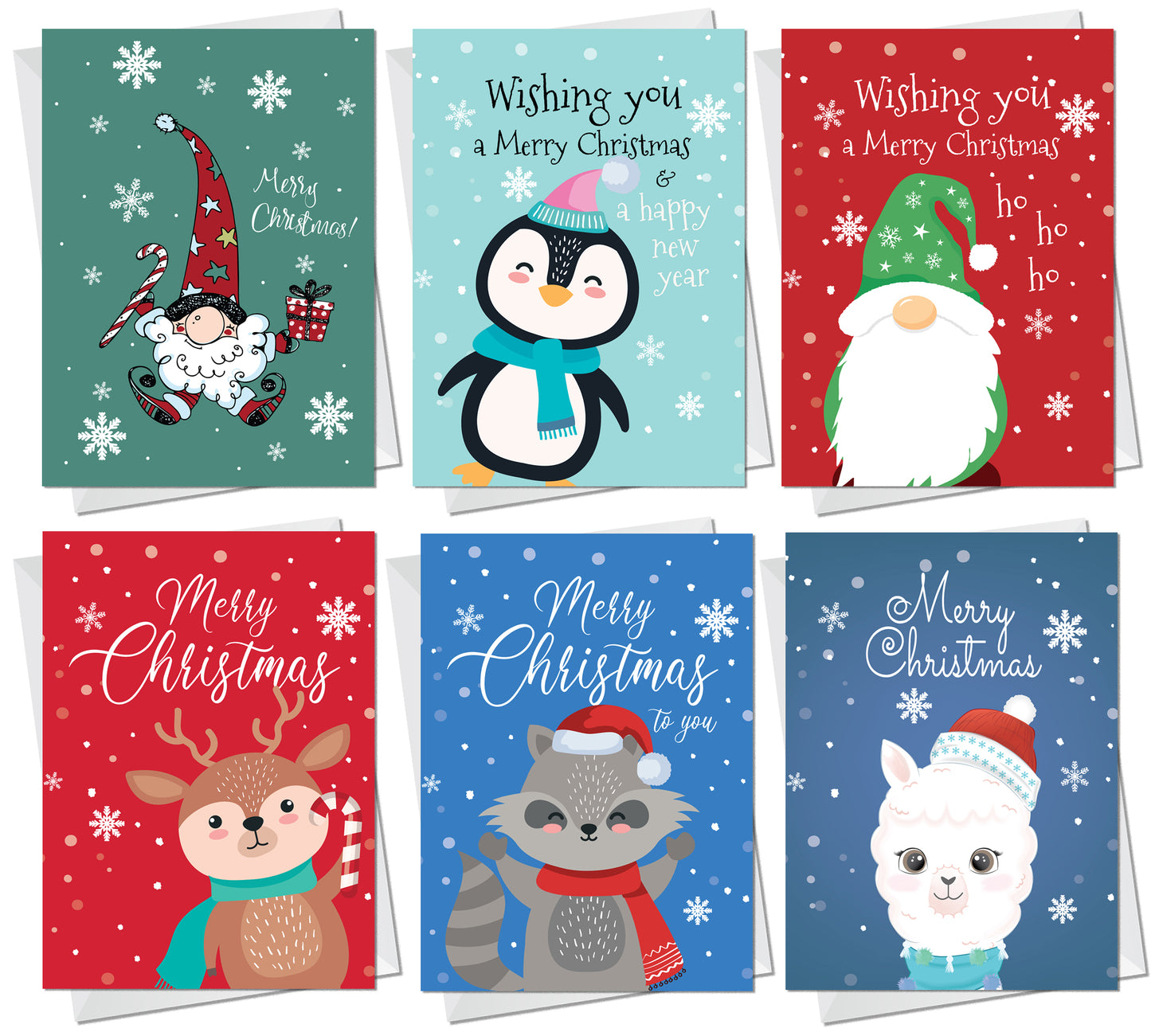 30 Pack of Christmas Cards Multipack Novelty Cards For Friends