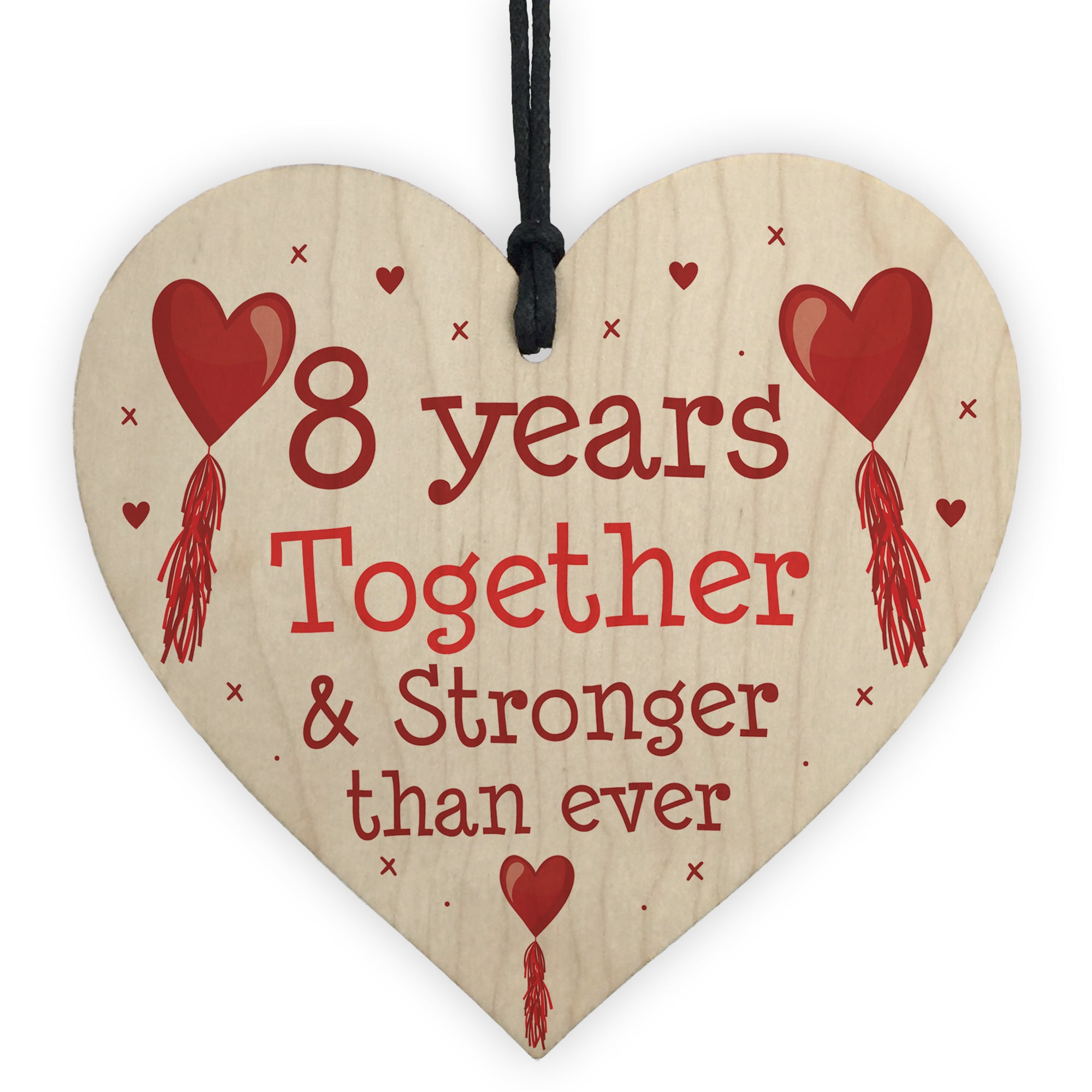 8th Anniversary Gift Wood Heart Perfect Gift For Husband Wife