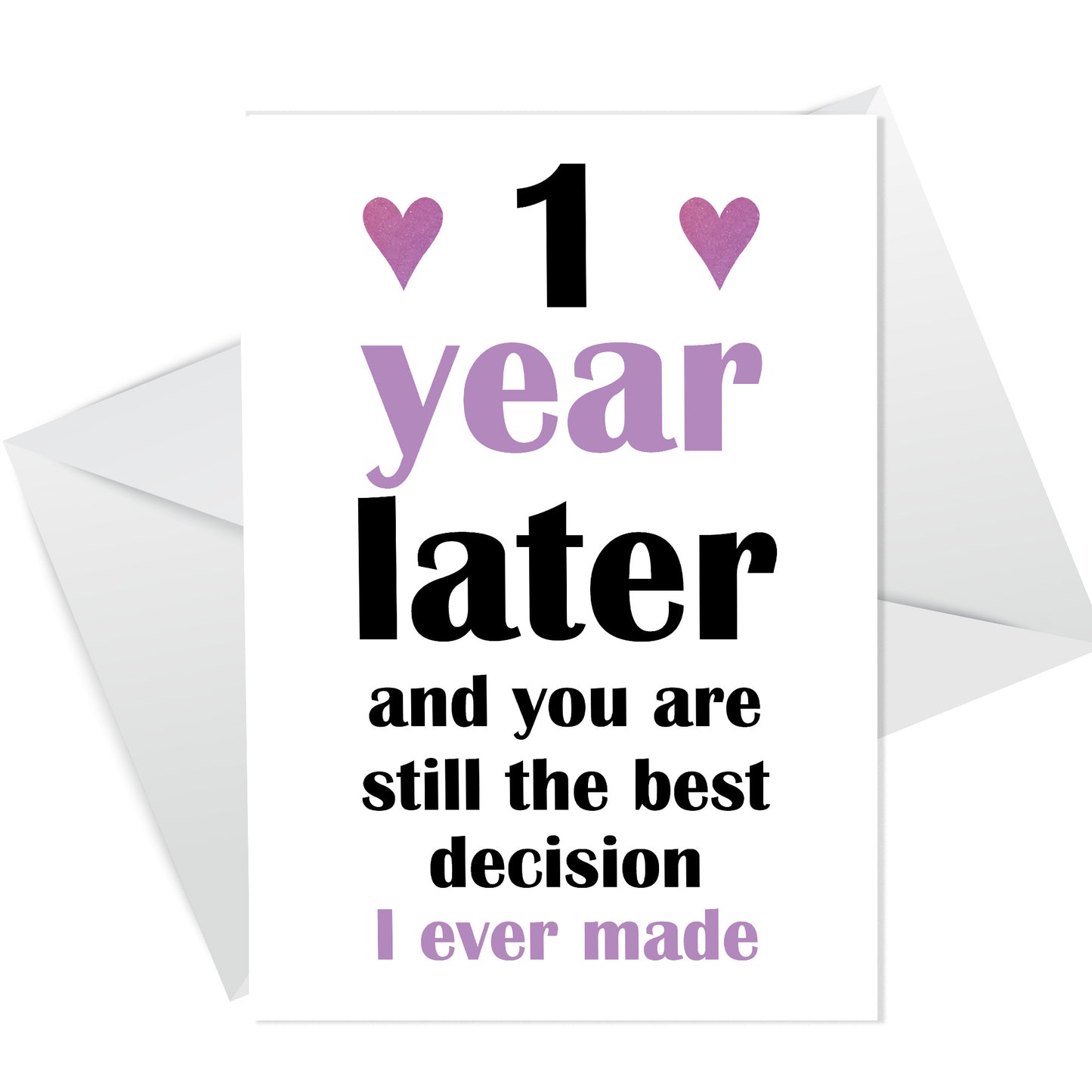 First Anniversary Card For Him Her BEST DECISION Card
