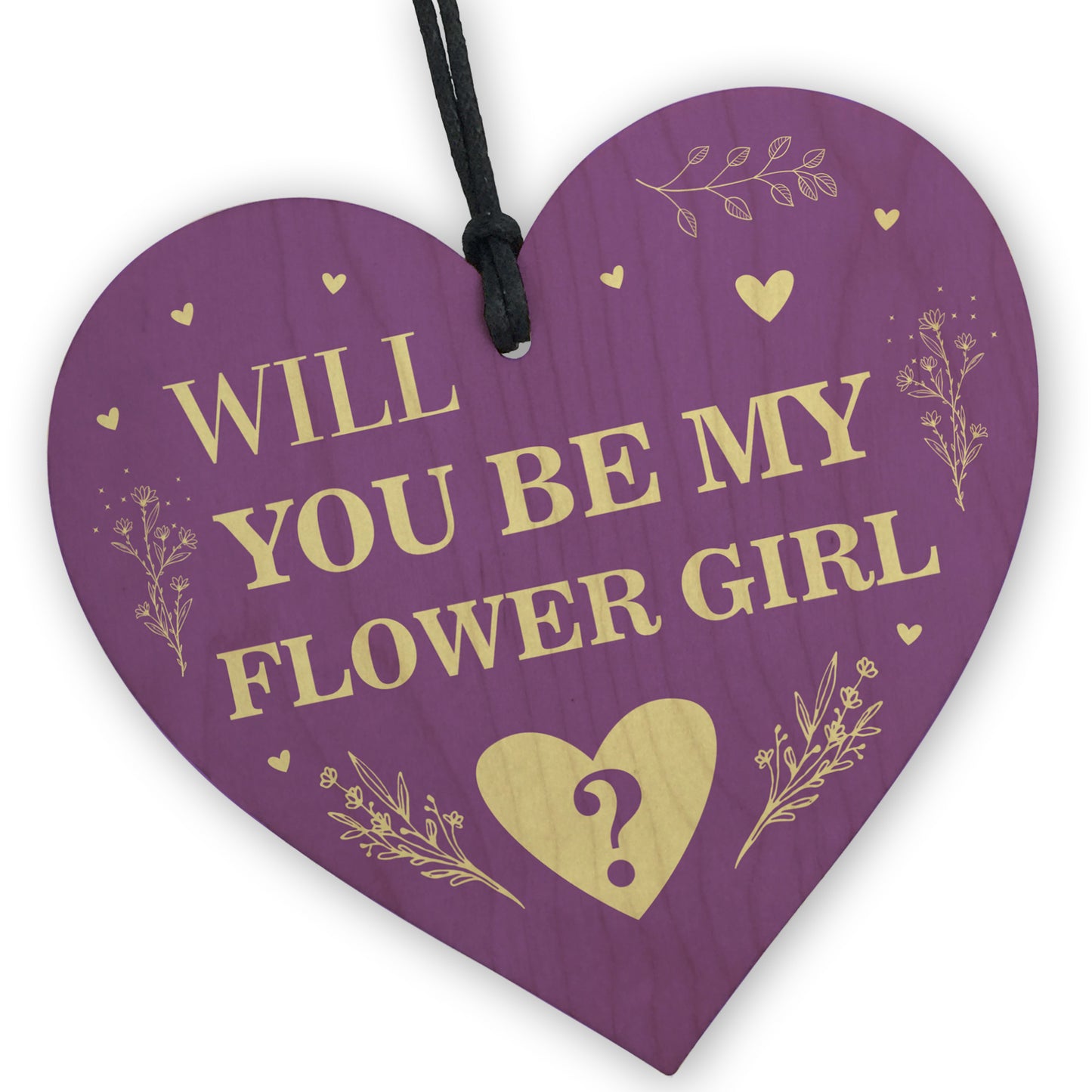 Will You be my Flower Girl? Wood Heart Proposal Wedding Gift