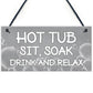 Shabby Chic Hot Tub Sign Funny Hot Tub Accessories Garden Sign