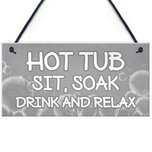 Shabby Chic Hot Tub Sign Funny Hot Tub Accessories Garden Sign