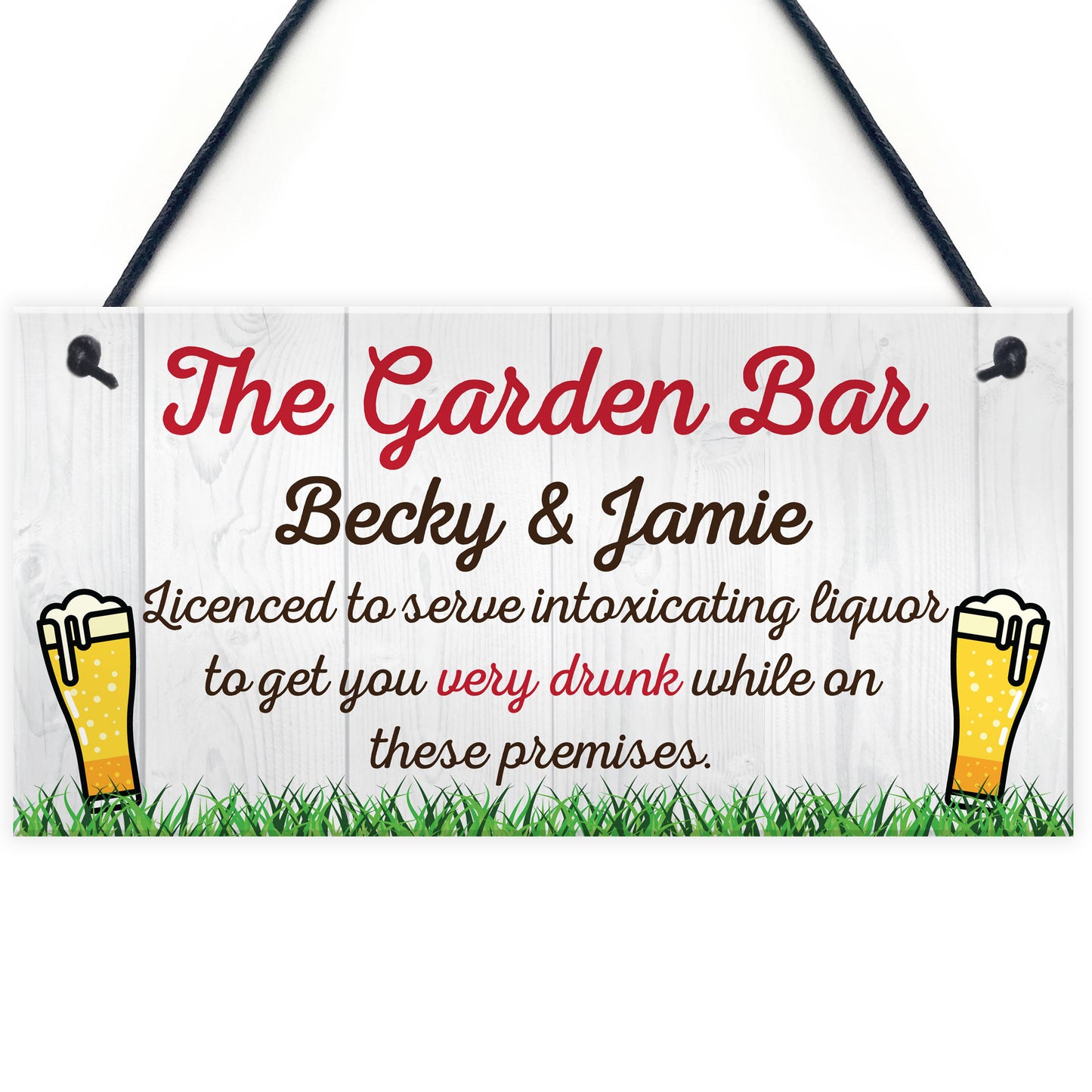 Personalised Garden Bar Beer Backyard Shed Sign Wall Plaque Pub
